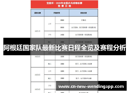 阿根廷国家队最新比赛日程全览及赛程分析