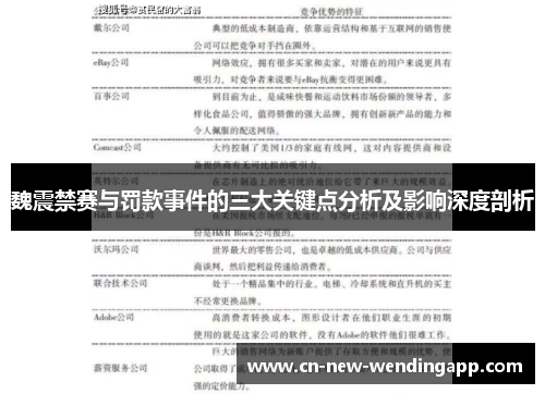 魏震禁赛与罚款事件的三大关键点分析及影响深度剖析